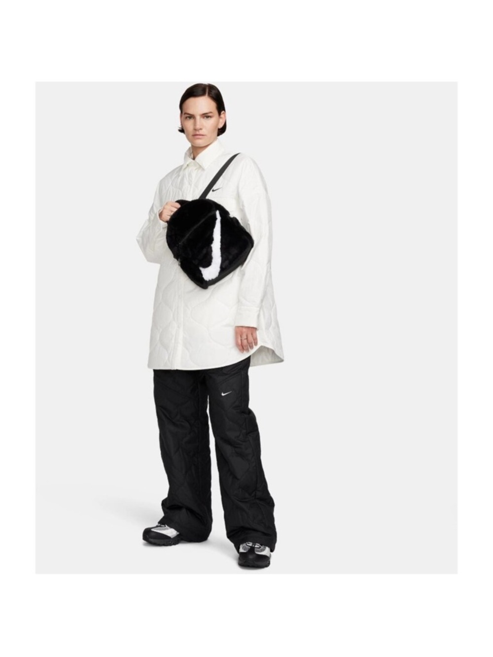 Nike Black Faux-Fur Backpack - Picture 3 of 6